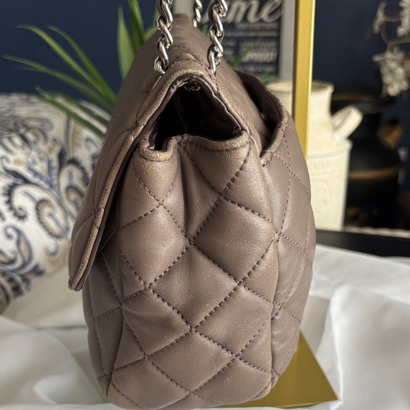 Michael Kors Quilted Chain-Strap Shoulder Bag in Taupe Brown - Picture 7 of 17